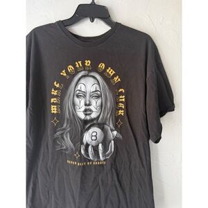 DOM 2XL Oldies T Shirt Men's Make Your‎ Own Luck Clown 8 Ball Tee Chicano